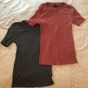 Topshop Ribbed T-Shirt Set of 2